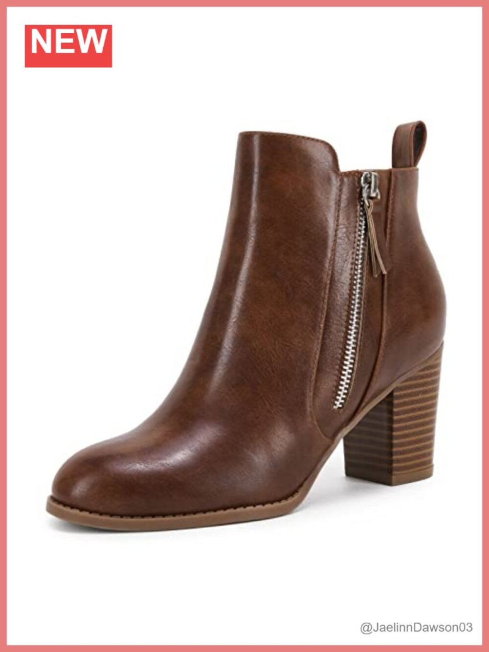 Faux Leather Suede Ankle Boots Chunky Block Heel Pointed Toe Fall Winter